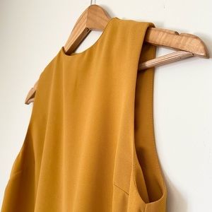 Topshop Mustard Yellow/Gold High Neck Dress